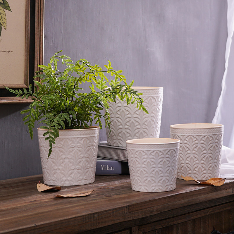 Embossed Clover Simple Succulent Plants Multicolor Japan, South Korea, Nordic Home Office Fashion Creative Ceramic Flower Pot
