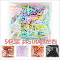 500 children Child Candy Color Disposable Leather Gluten Black Unhurt Hair Little Leather Gluten High Elastic Rubber Band Hair Rope