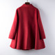Red autumn and winter cloak double-sided cashmere thin coat women's black Australian wool a version woolen thick woolen new coat