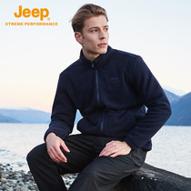 jeep jeep outdoor fleece mens fleece jacket mens stormy jacket inner double-sided velvet large size warm clothing