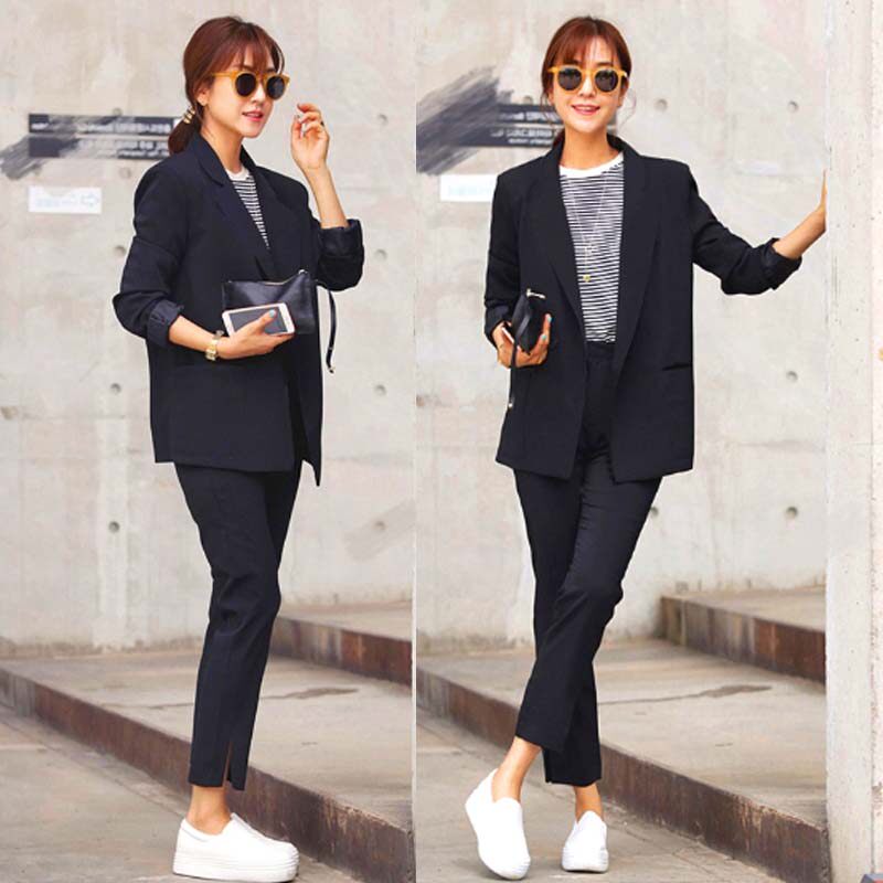 2021 Spring Autumn New Korean Version Fashion Professional Temperament Suit Women Suit Jacket Casual Positive Dress Suit two sets