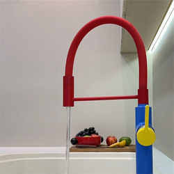 German Quality Kitchen Splash-Proof Faucet, Balcony Dopamine Swivel Hot and Cold Sink Faucet for Washing Vegetables and Dishes