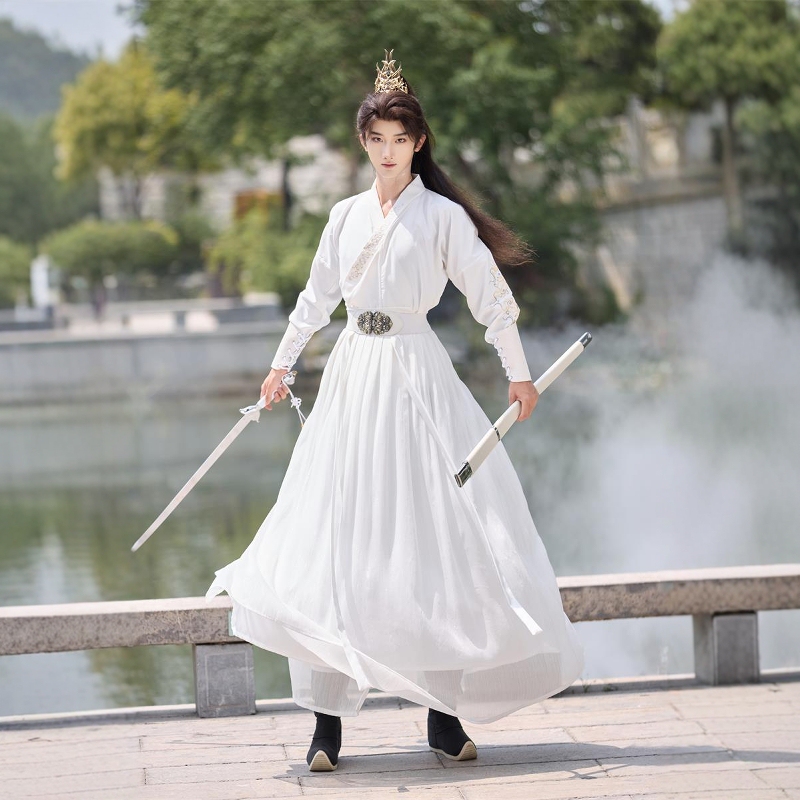 Original Hanfu for Men and Women, Handsome and Cool Ancient Costume, Daily Chinese Style Long Dress, Wei and Jin Dynasty Style, Martial Arts Embroidered Class Uniform