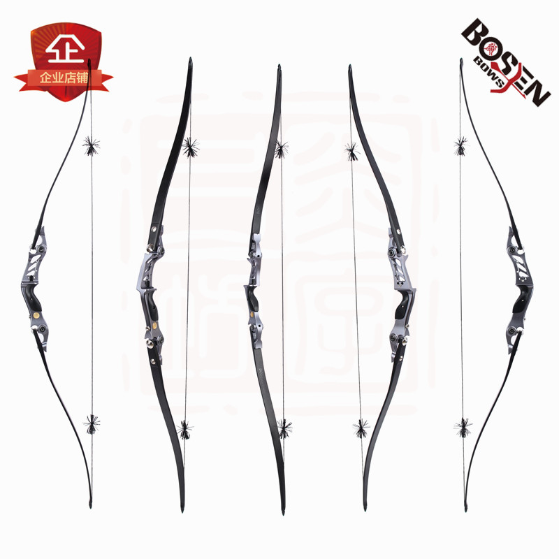 Yanzi bow square 17quot horn LF5 long bow Black front LF5 long bow slide Yanzi horn American hunting bow fortress collection