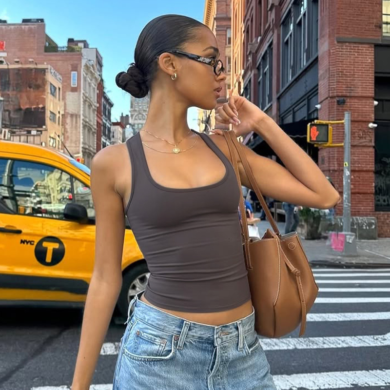 Gusty High Street Hot Girl Trendy Marke Vielseitiges Racerback-Tanktop American Sports Elastisches Unterhemd Ins Style_voghion.com