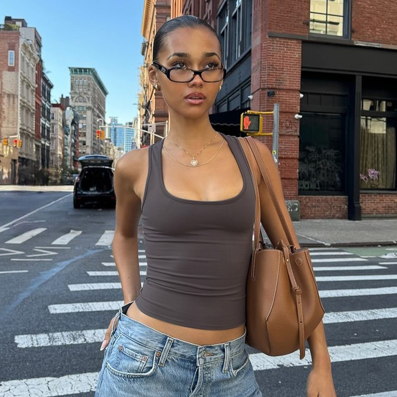 Gusty High Street Hot Girl Trendy Marke Vielseitiges Racerback-Tanktop American Sports Elastisches Unterhemd Ins Style_voghion.com