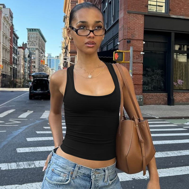 Gusty High Street Hot Girl Trendy Marke Vielseitiges Racerback-Tanktop American Sports Elastisches Unterhemd Ins Style_voghion.com