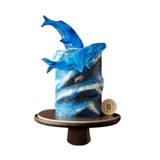 Bitelogy [Margrid Elves] Дизайнер E139 Кит День рождения торт Пекин и Шанхайский город