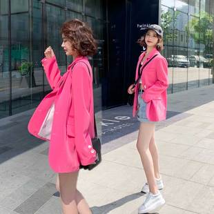 西装外套女2022年新款早春时髦高级感粉色女神范网红小西服女外套