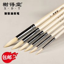 Eed Tang 767 Oil Brush brush pig bristles round head pointed oil painting paint pen set 767 acrylic paint oil painting Hook pen hard hair hand painted art students adult beginner art supplies