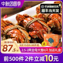 (6 whole female crabs) Flower carved cooked drunk crab hairy crab spicy crab instant non-canned seafood cooked food