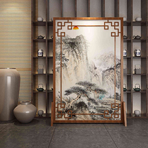 Modern Chinese screen partition living room entrance entrance solid wood landscape hotel office custom decoration cover screen