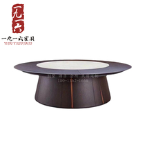 New Chinese Hotel Electric Rock Table Restaurant Large Roundtable Backet Multi-PowerPoint Table Furniture