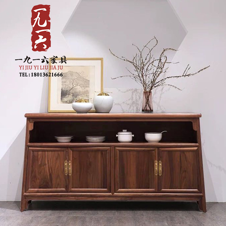 New Chinese classical furniture solid wooden dining bedroom locker black walnut tenon socket structure cabinet customization