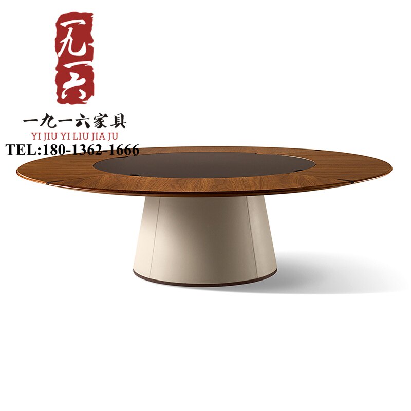 New Chinese Electric Solid Wood Large Round Table Modern Hotel Dining Room Dining Room Dining Room Hotel Decent
