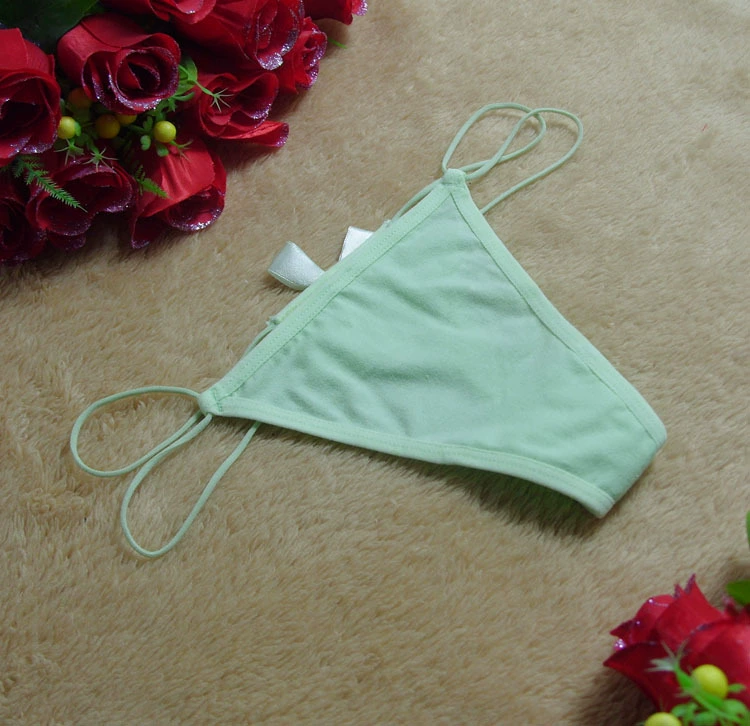 Nóng cám dỗ sexy phụ nữ dễ thương đồ lót cotton đai kép quần lót cạp thấp thong ST4947 - G-string