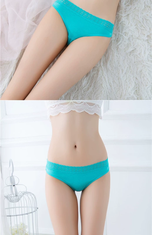 Thong nữ cotton thoải mái gợi cảm cotton nữ ren nóng sinh viên đồ lót eo thấp JS1851