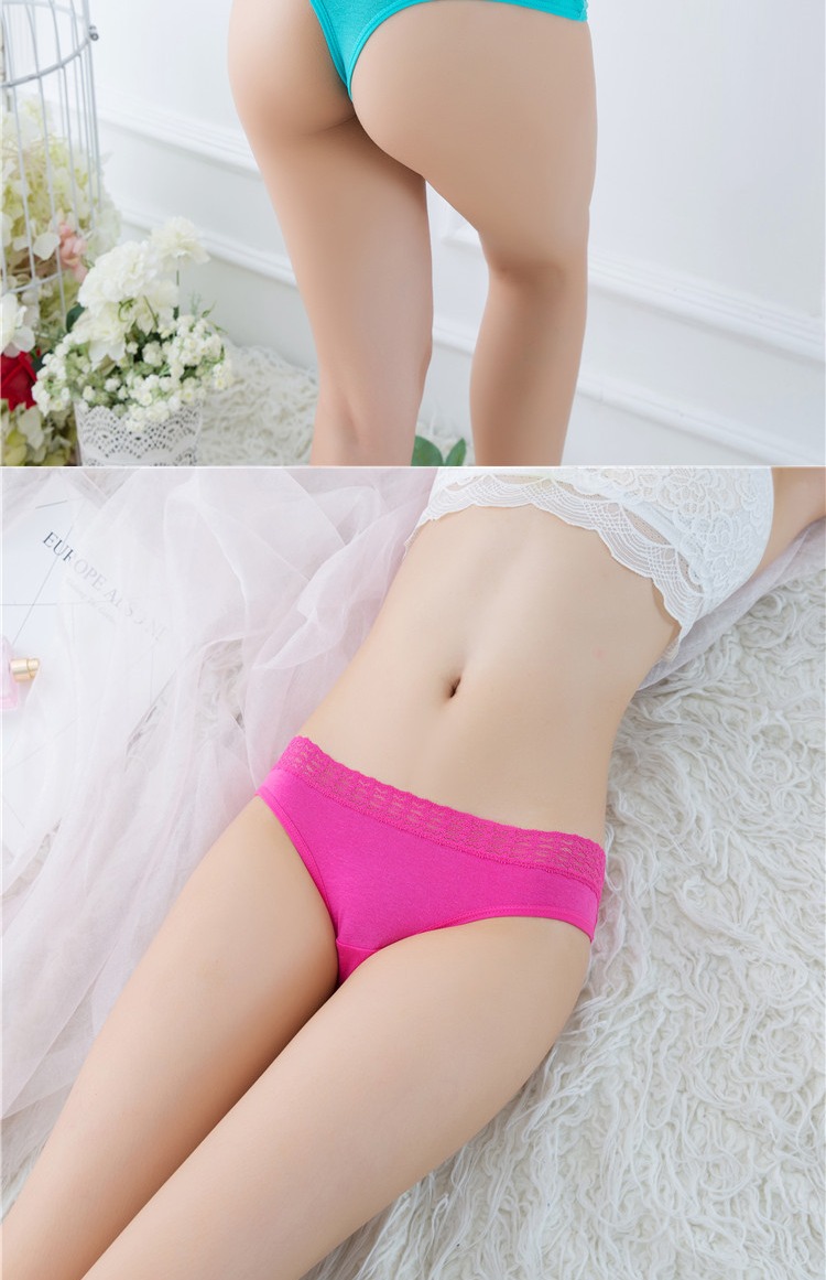 Thong nữ cotton thoải mái gợi cảm cotton nữ ren nóng sinh viên đồ lót eo thấp JS1851 quan sip