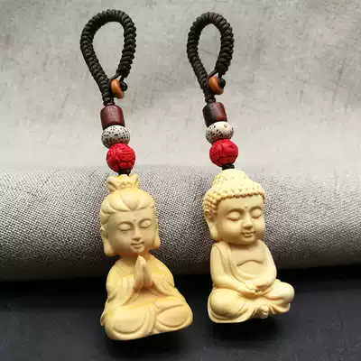 Handmade Guanyin couple Keychain Car pendant Buddha statue this life Year Bodhisattva hanging decoration men and women creative bag hanging