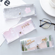 Korean transparent glasses case female hipster PVC sunglasses storage box cute simple portable myopia glasses case