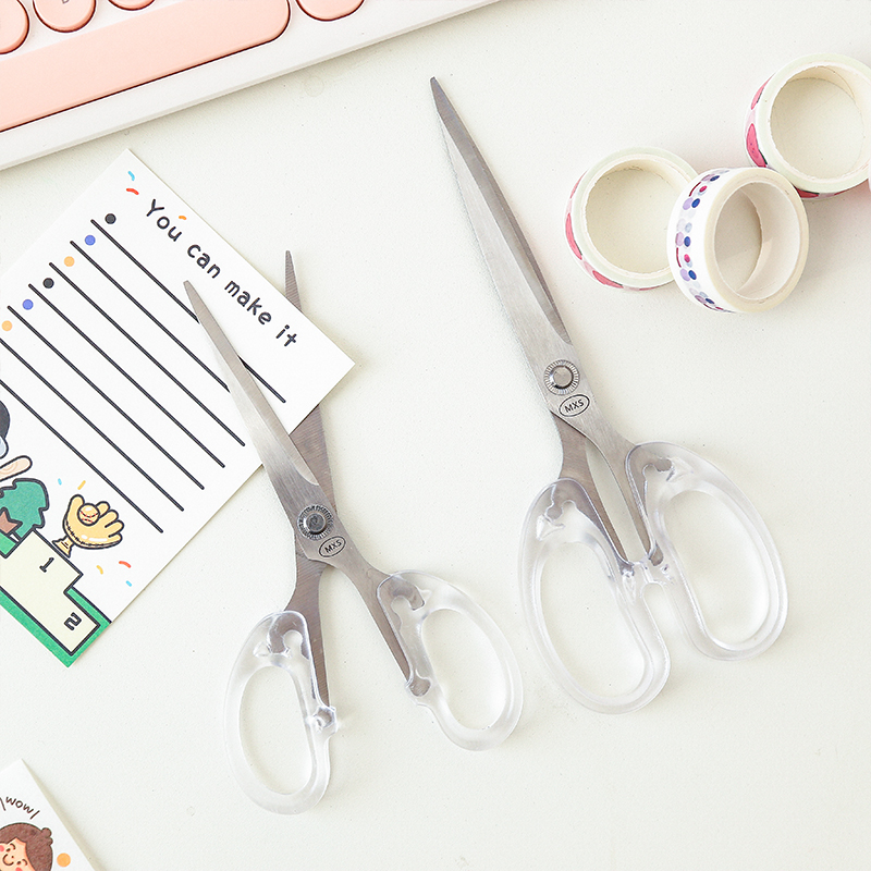 Teenage Girl Home Transparent Small Scissors Students Handmade Beauty Work Portable Ins minimalist Versatile Stainless Steel Sheen