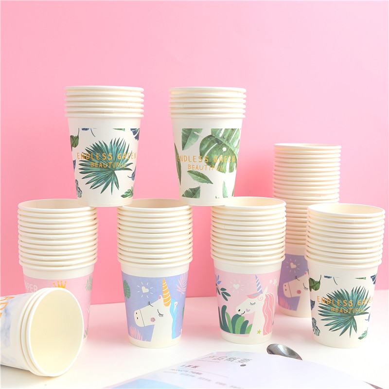 Creative little frescoed thickened paper cup disposable cup upscale commercial home water glass small number coffee cup customizable