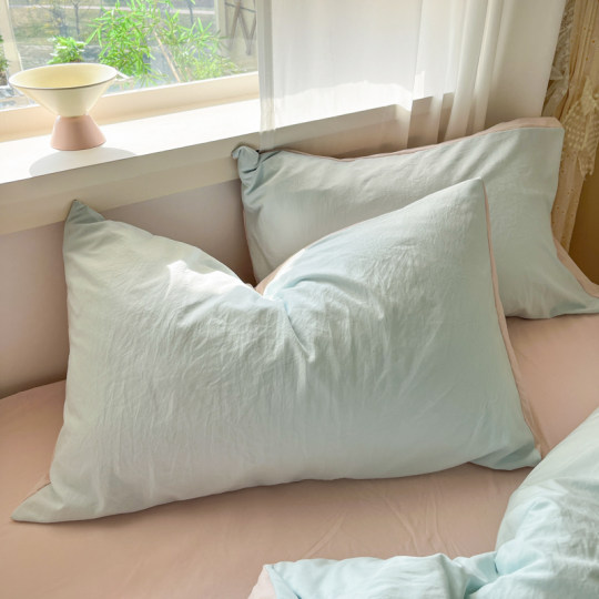 纯色水洗棉枕套一对装拍2枕头套家用单人学生宿舍枕芯套一只48x74