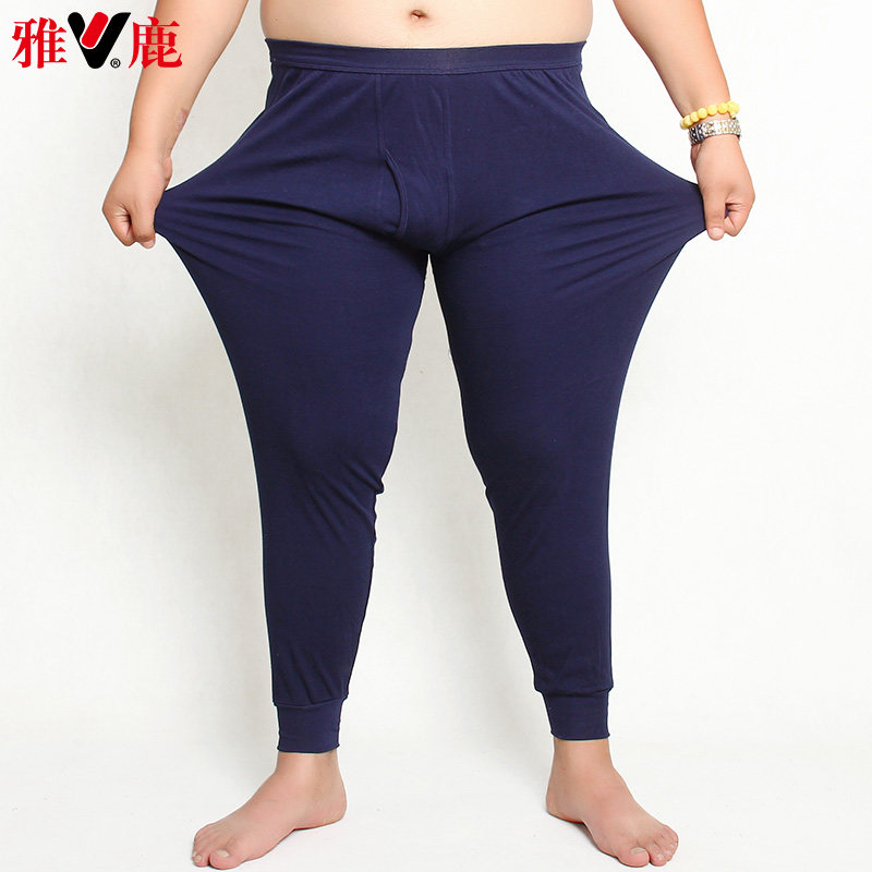 Yalu large size sanitary pants men's pure cotton plus fertilizer to increase medium thickness plus velvet knee pads warm pants fat men's cotton underwear
