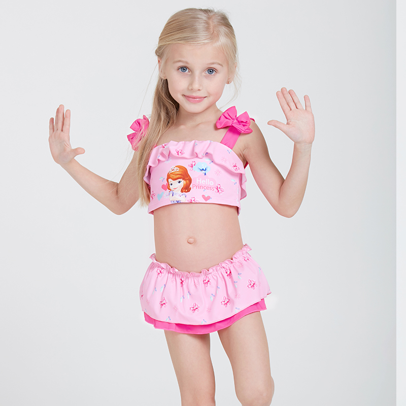 Disney Split Swimsuit Girls Cute Sophia Bikini Middle School Children Girls Swimsuit