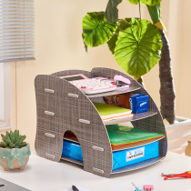 Han-style Creative Wood Desktop Office File Shelf File Bar Box A4 Paper 4 layers of promotional material shelf