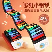 Students of Handroll Piano Children practice 49 - key 61 - key portable folding keyboard professional small instrument