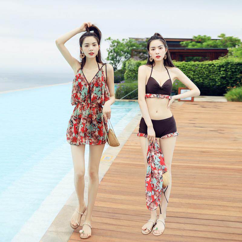 Two-piece skirt-style swimsuit women's three sets sexy to woo bikini 2021 new shades of skinny holiday swimwear