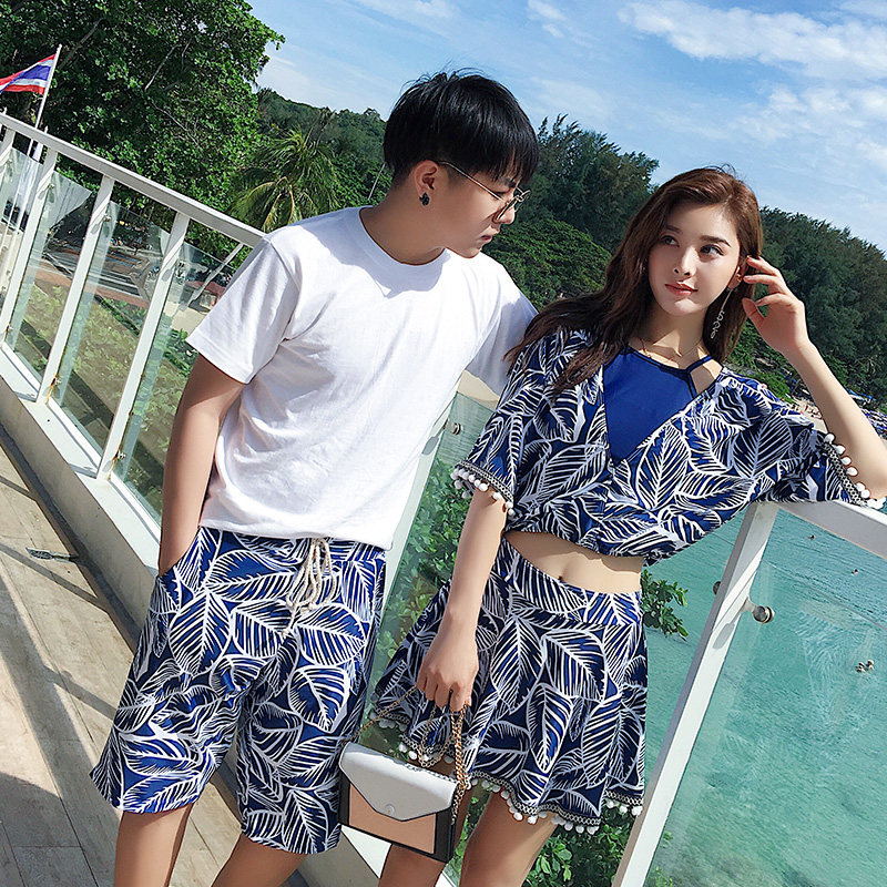 Swimsuit women's three-piece set two-piece skirt thin conservative small chest gathered Korean small fresh fairy fan couple swimsuit