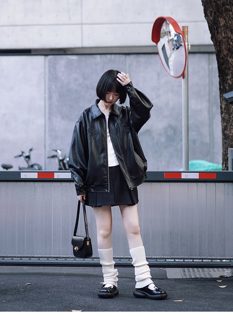 ドラゴン刺繍レザージャケット｜チャイナ｜ヴィンテージ風 - ショップ