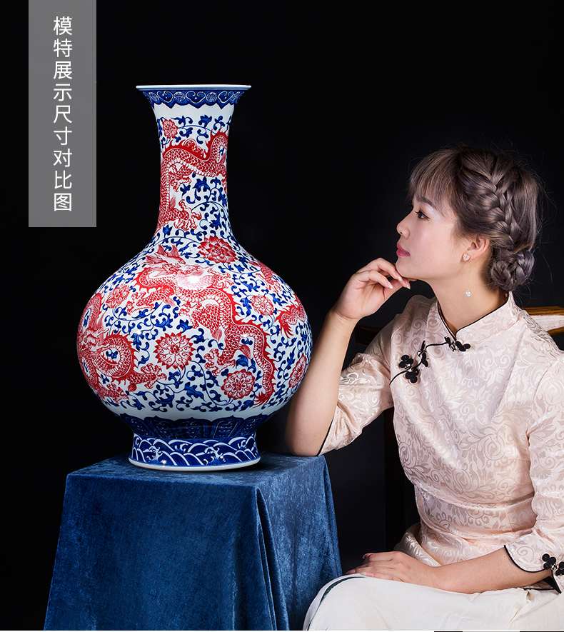 Imitation the qing qianlong youligong design of blue and white porcelain of jingdezhen ceramics vase Angle of sitting room adornment what Chinese style furnishing articles