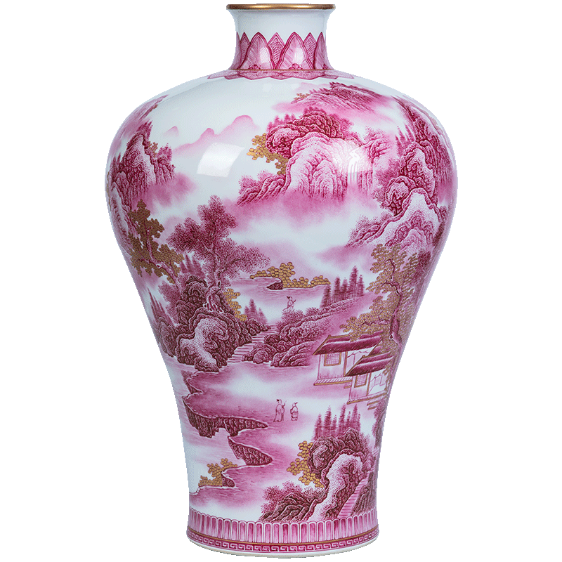 Jingdezhen ceramics vase furnishing articles imitation the qing qianlong maintain youligong landscape mei bottles of Chinese style living room decoration