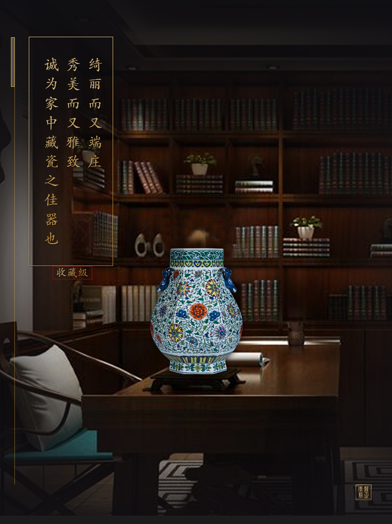 Imitation of the qing yongzheng maintain color blue and white porcelain dou deer head statute of jingdezhen ceramic vases, sitting room adornment rich ancient frame furnishing articles