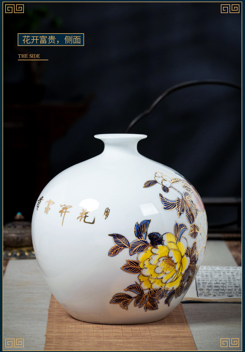 Jingdezhen ceramic vase light key-2 luxury furnishing articles by hand - made paint the living room of Chinese style household rich ancient frame porch decoration