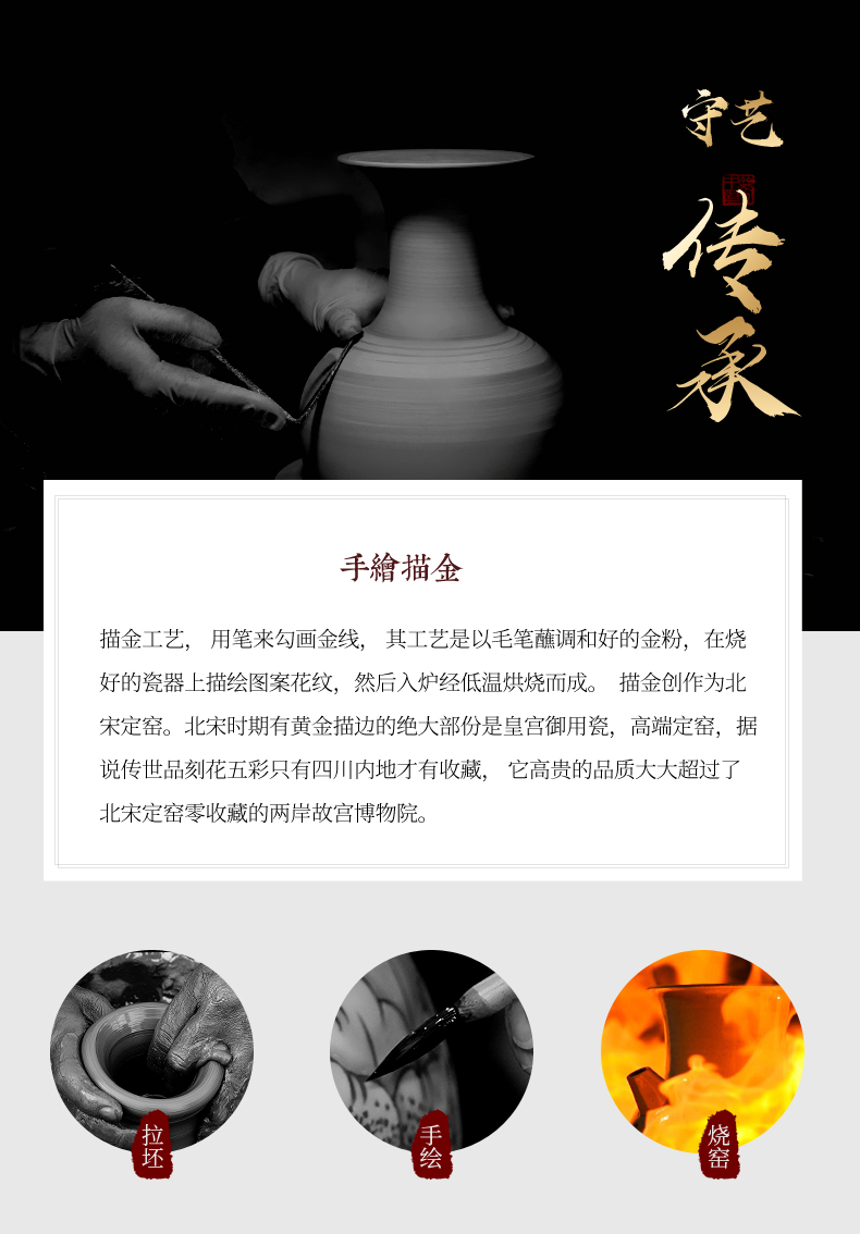 Jingdezhen ceramic vase furnishing articles household act the role ofing is tasted Chinese contracted wine sitting room rich ancient frame masters hand paint