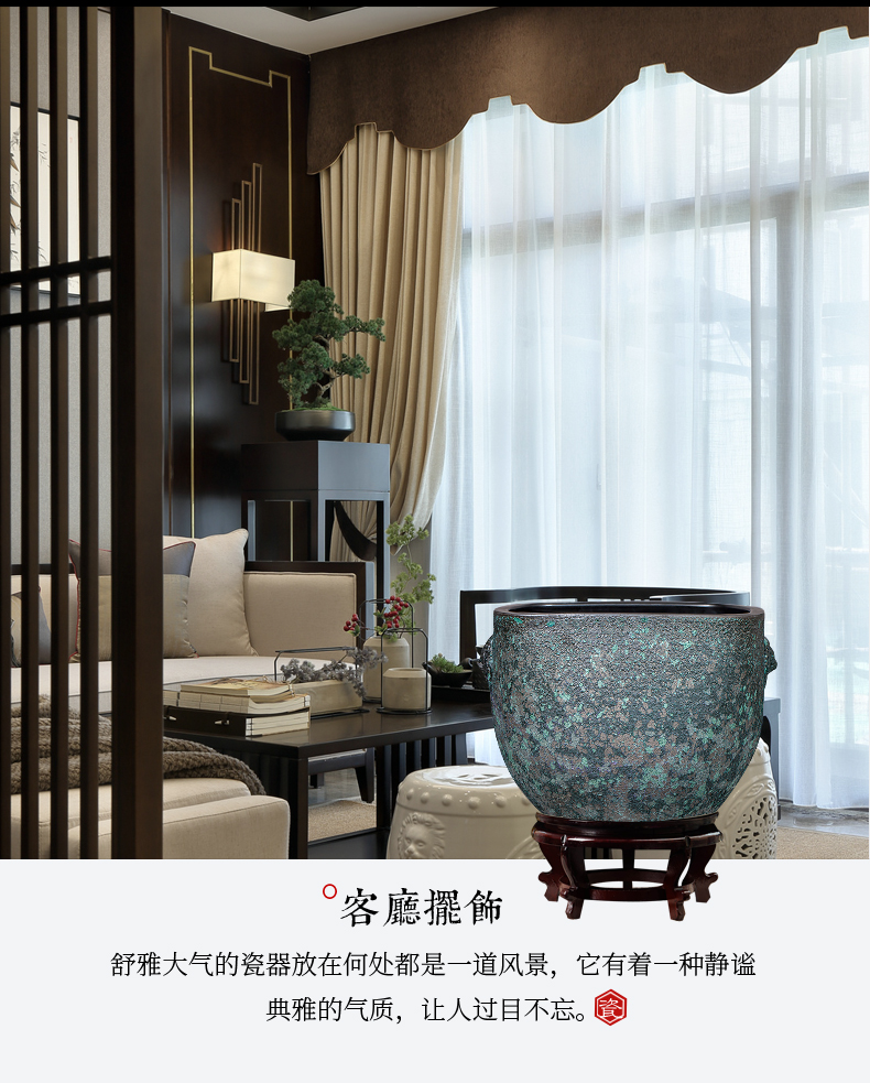 Archaize of jingdezhen ceramics up ears aquarium home sitting room adornment is placed aquarium calligraphy and painting the receive a barrel