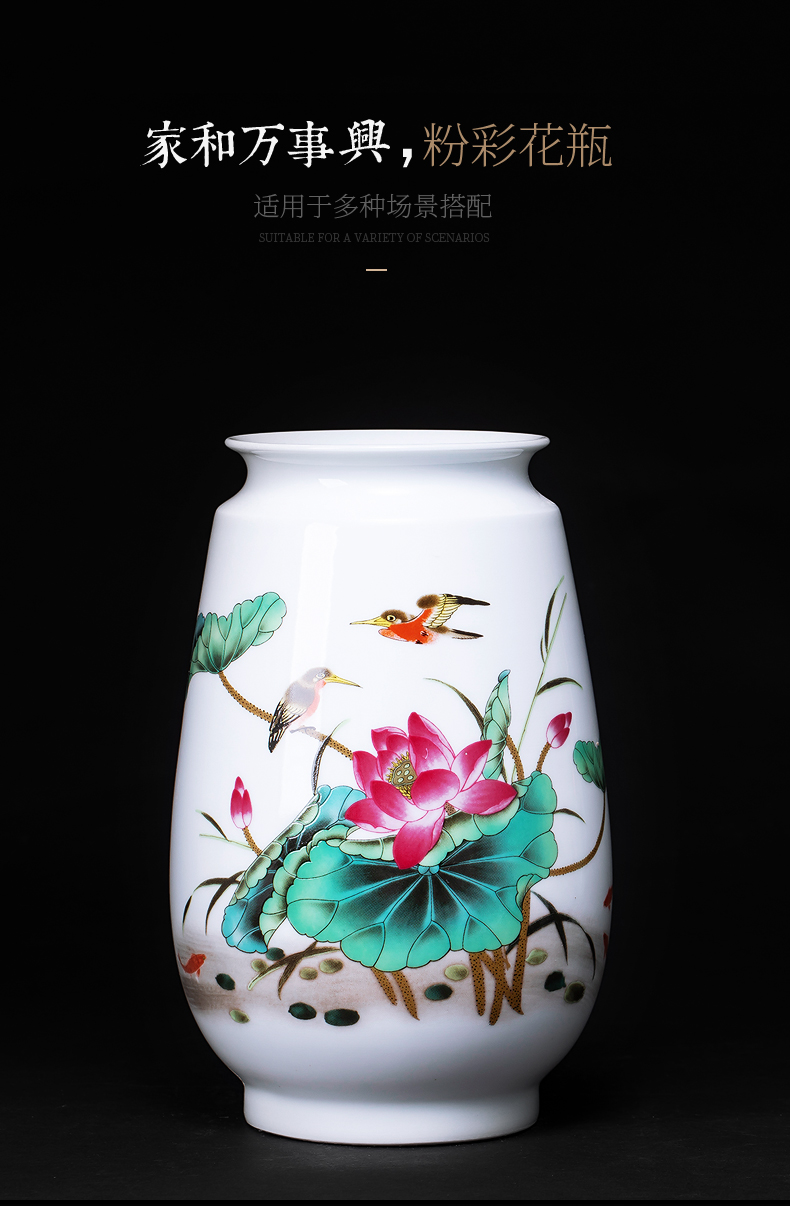 Jingdezhen ceramics dried flowers floret bottle of flower arranging living room TV cabinet rich ancient frame of Chinese style household adornment furnishing articles