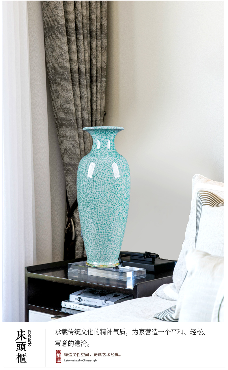 Jingdezhen ceramics vase furnishing articles guanyao open piece of crack Chinese flower arranging archaize home sitting room adornment c6