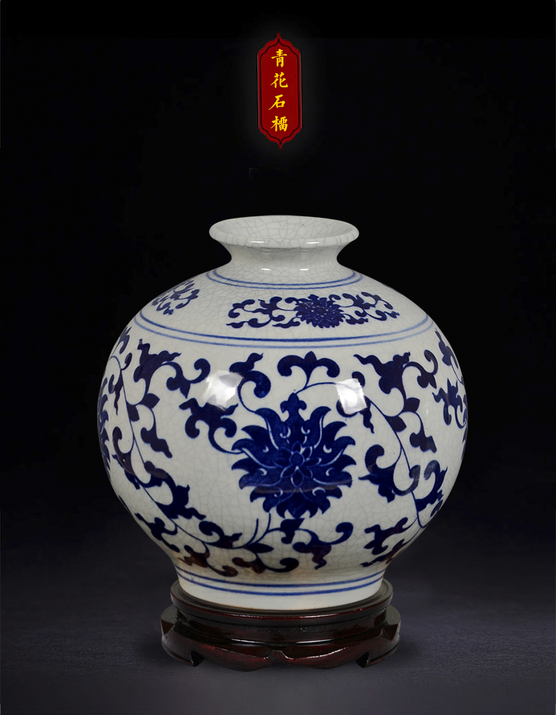 Jingdezhen ceramics pomegranate bottles of archaize up crack vases, flower arrangement home sitting room adornment crafts