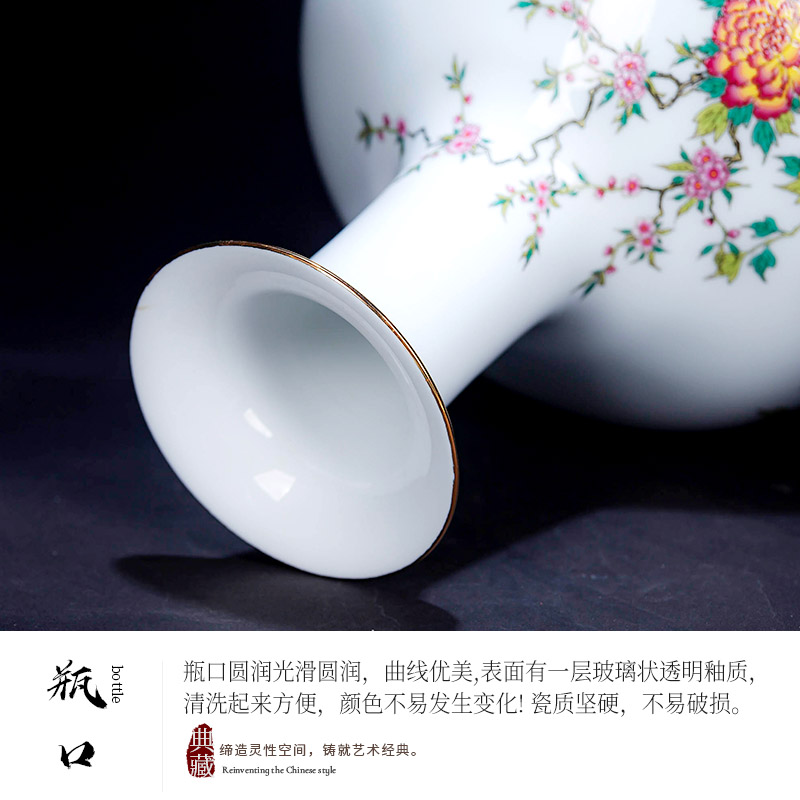 Jingdezhen ceramic vase furnishing articles pastel thin body new Chinese flower arranging to restore ancient ways small rich ancient frame sitting room adornment