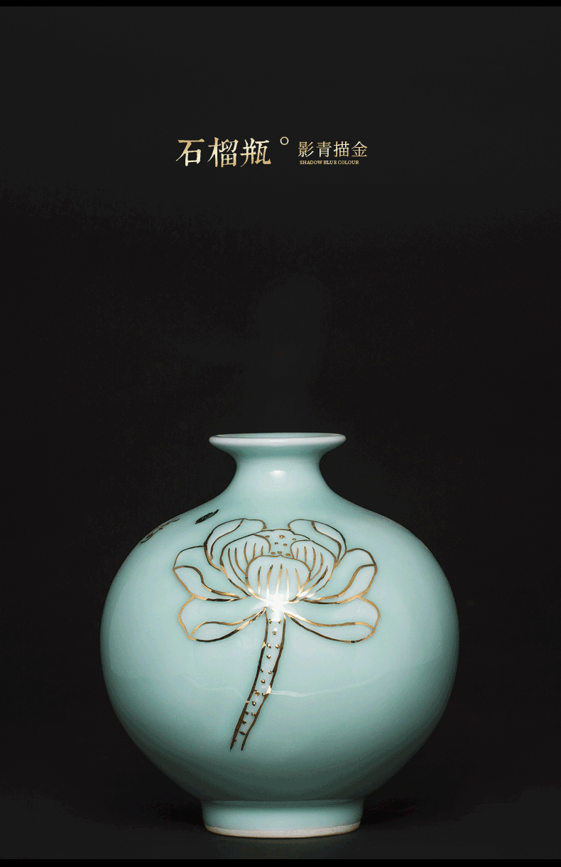 Jingdezhen ceramics hand - made ears fuels the lotus flower bottle rich ancient frame TV ark, sitting room adornment is placed