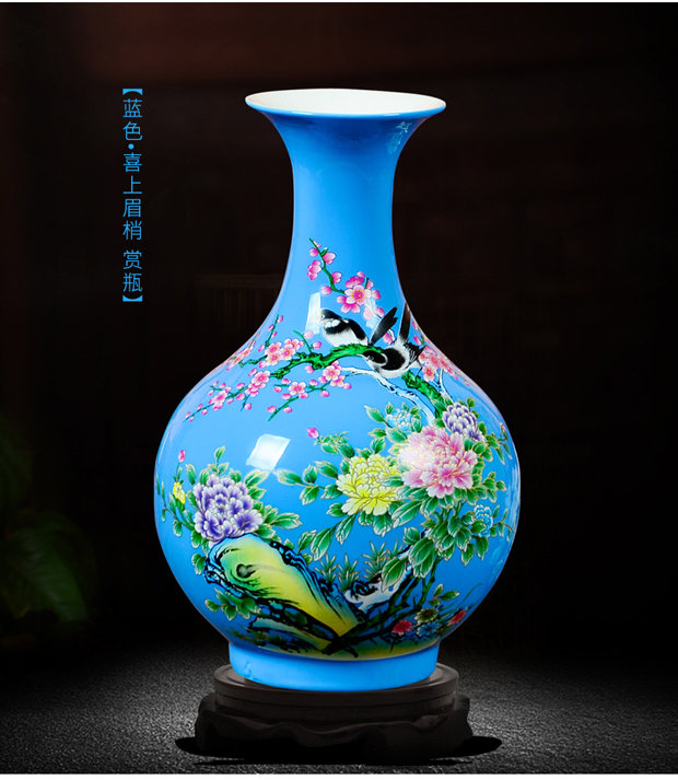 Jingdezhen ceramics powder enamel floret bottle of flower arranging dried flowers home sitting room rich ancient frame TV ark adornment small place