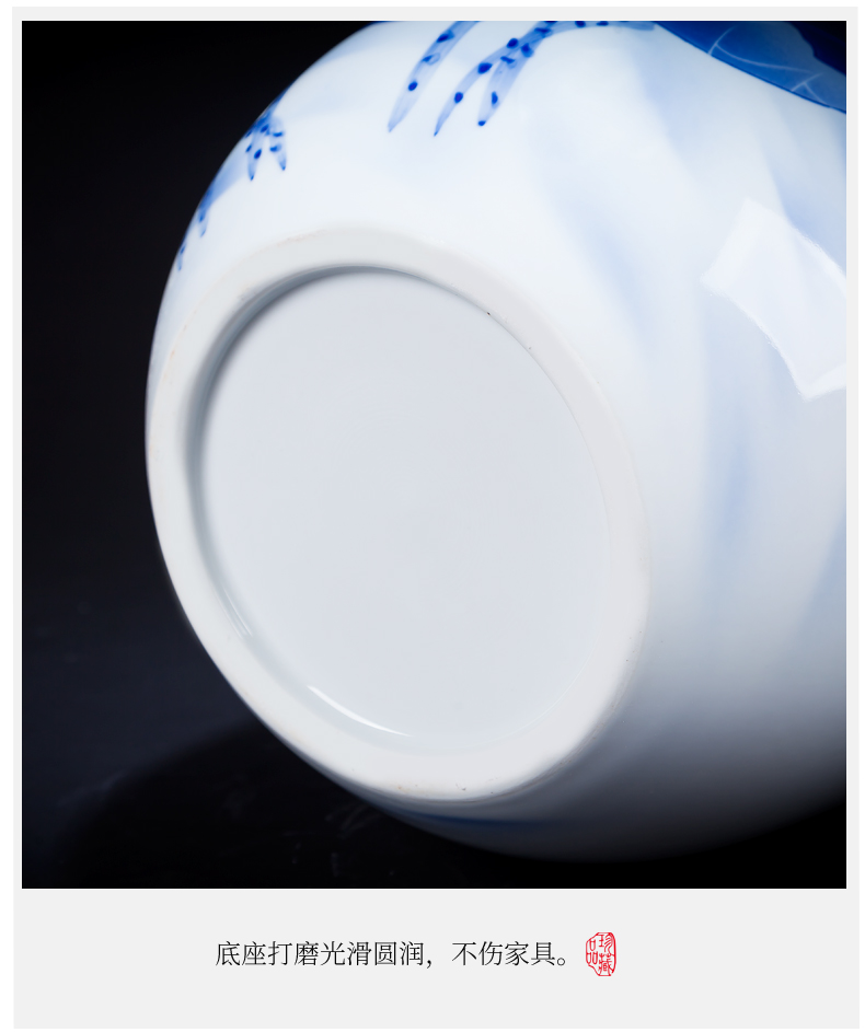 Jingdezhen ceramics hand - made vases pomegranates of blue and white porcelain bottle of new Chinese style household decoration flower arrangement sitting room furnishing articles