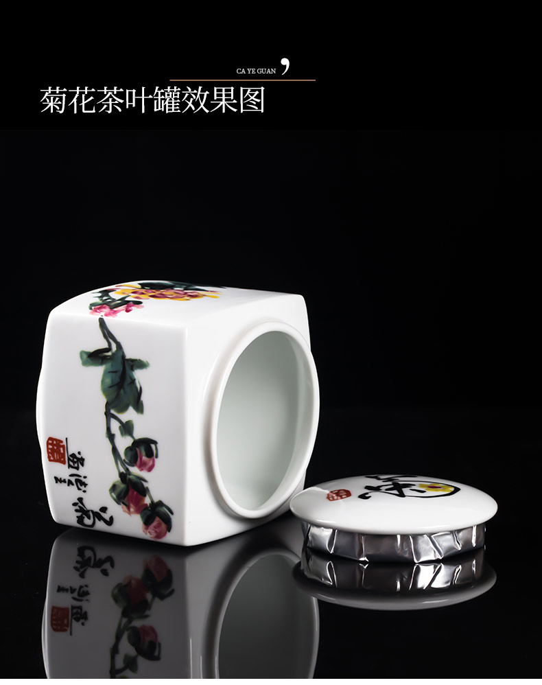 Jingdezhen ceramic tea pot seal pot small home sitting room office Chinese famous by patterns by hand