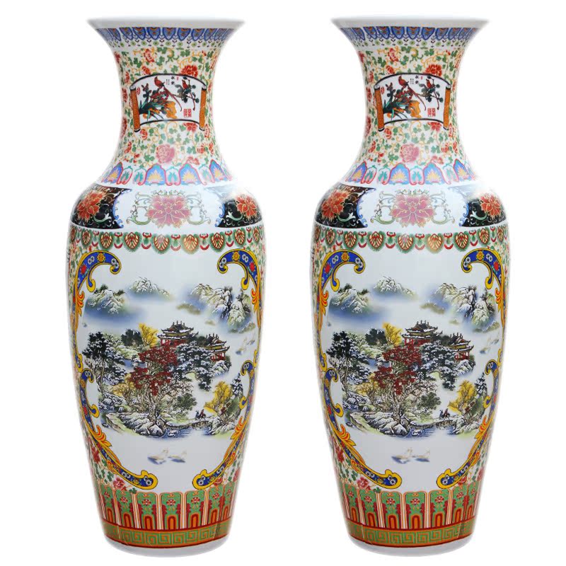 E157 jingdezhen ceramics vase flowers birds pay homage to the king with the French TV ark, sitting room adornment is placed