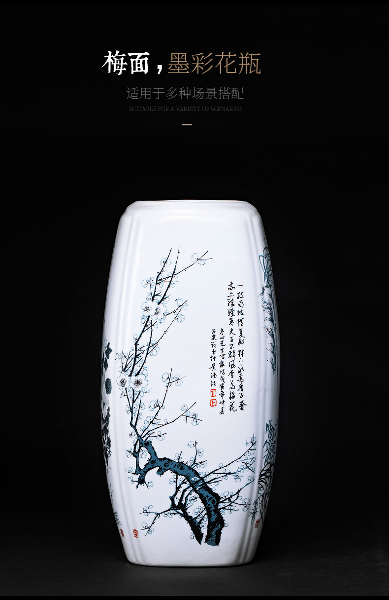 Jingdezhen ceramics rich ancient frame floret bottle of flower arranging dried flowers lucky bamboo Chinese style home sitting room adornment is placed